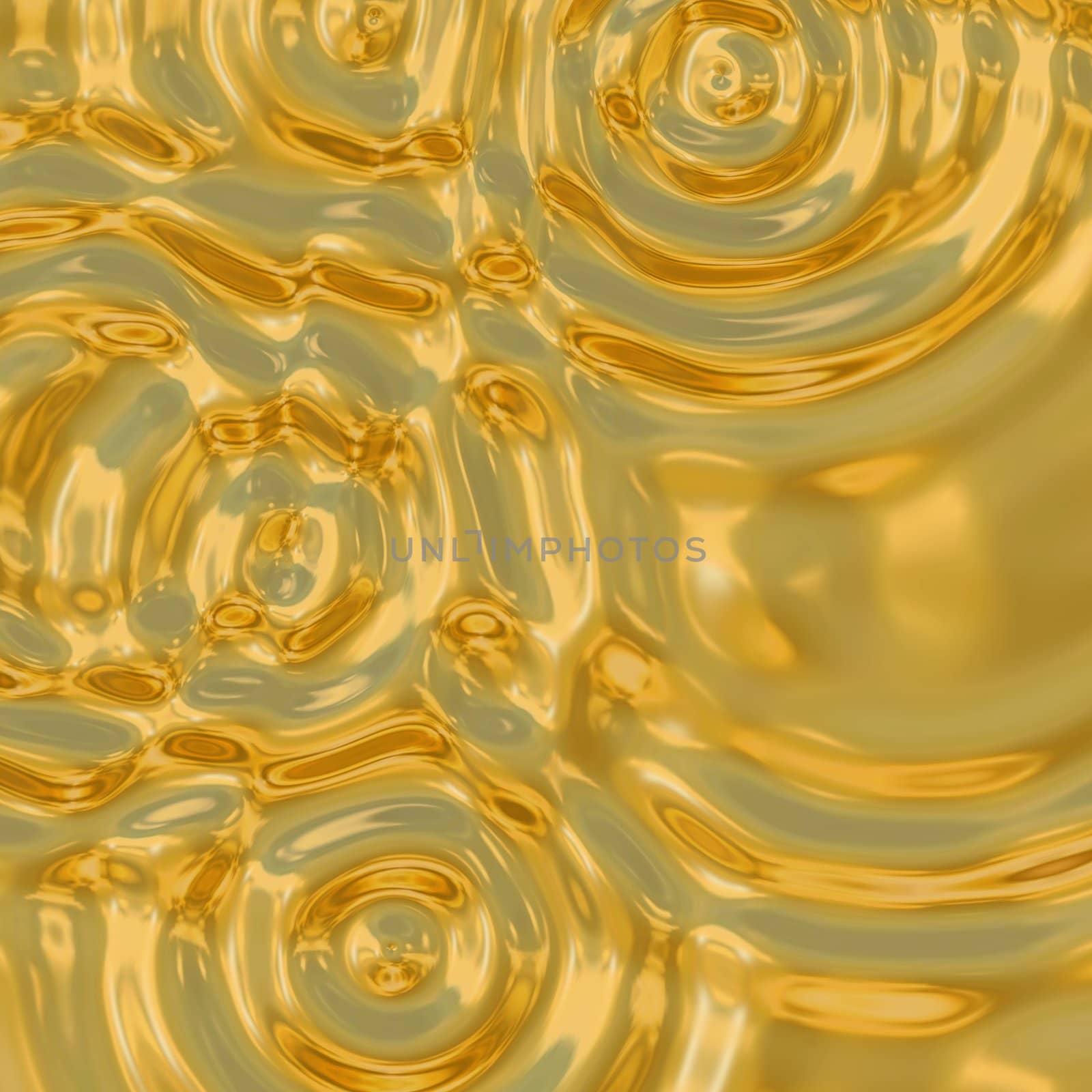 a very large rendered illustration of ripples in molten gold
