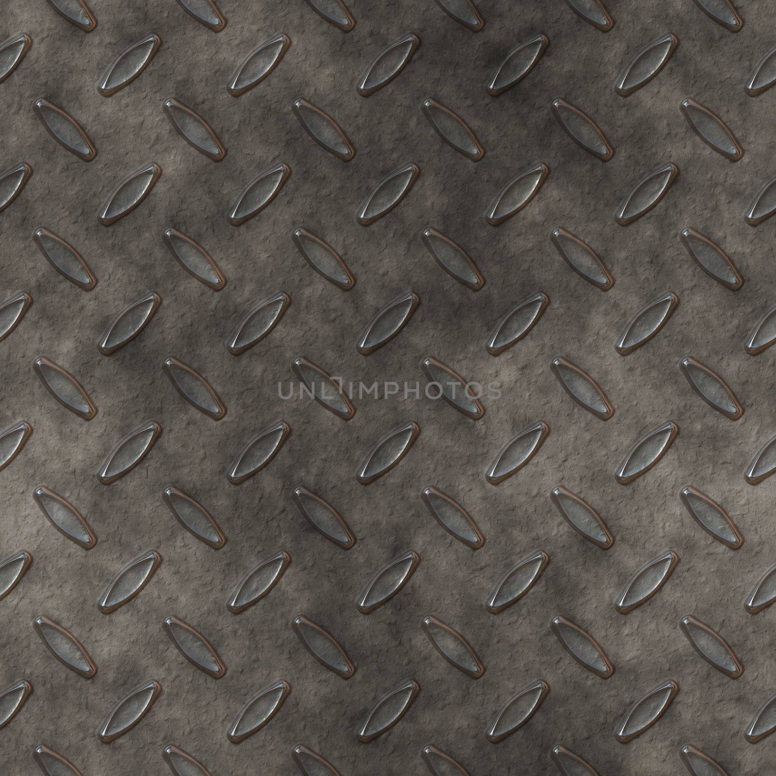 old seamless worn and rough diamond plate background 
