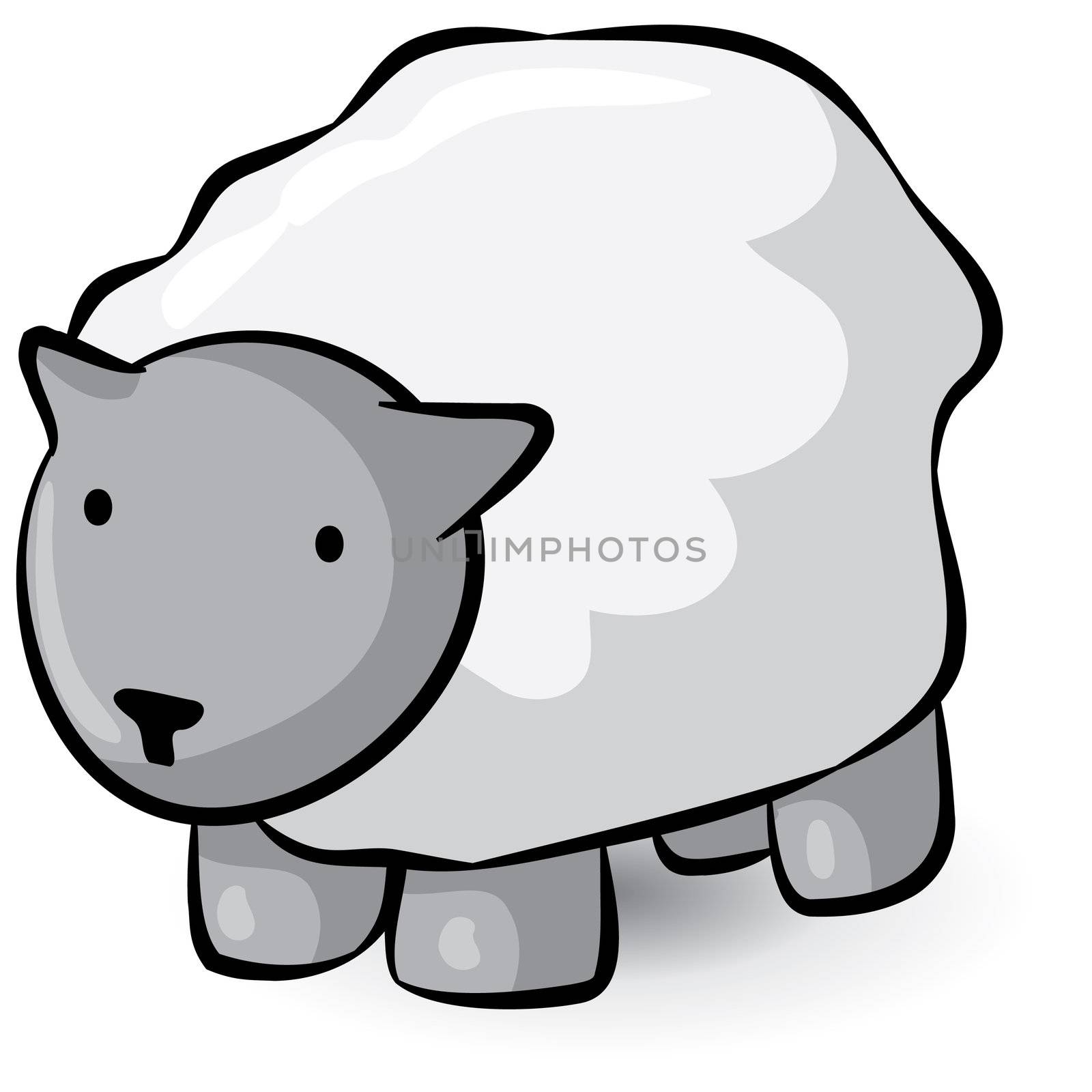 Small Cute Sheep Vector Illustration by LeoBlanchette