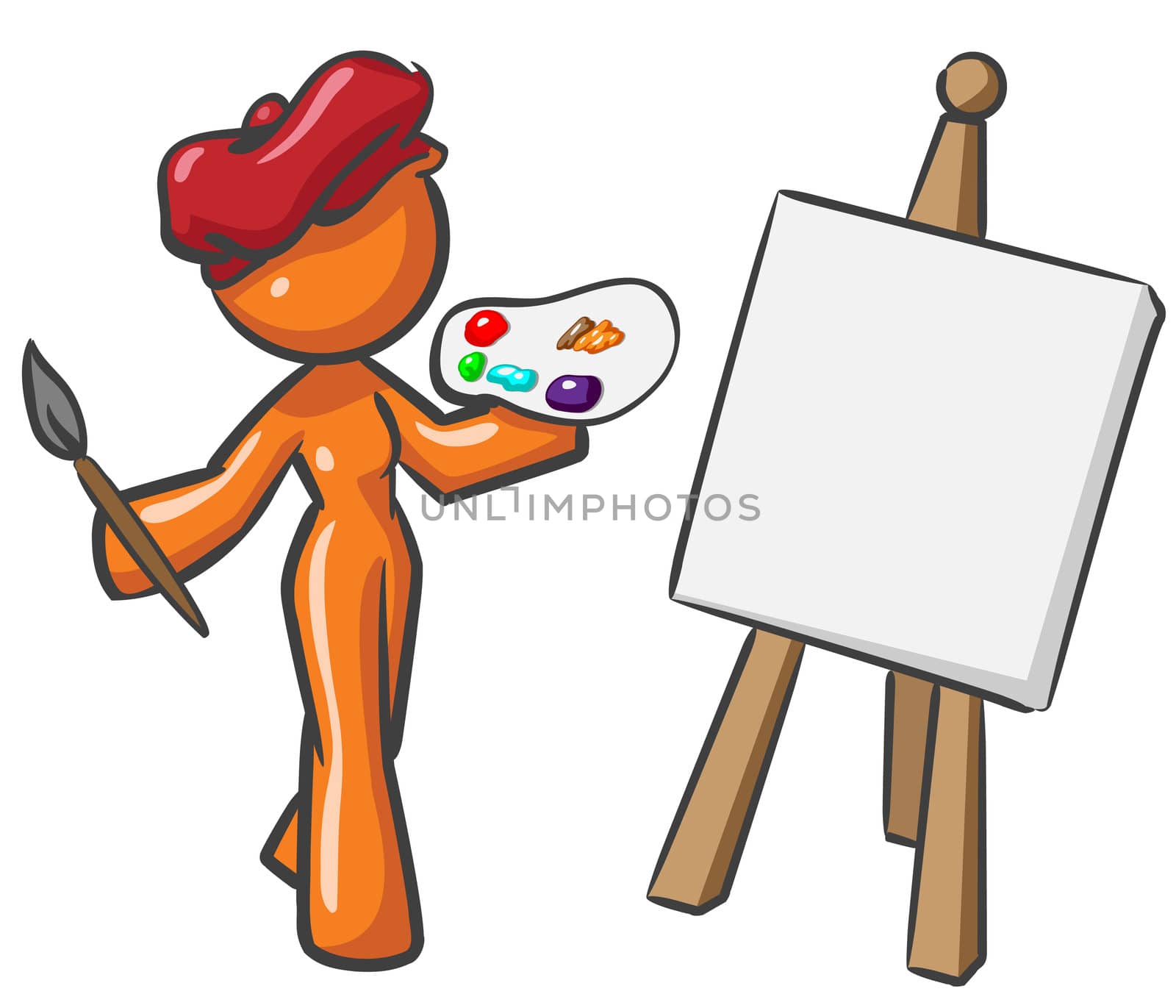 Design Mascot Woman Painter by LeoBlanchette