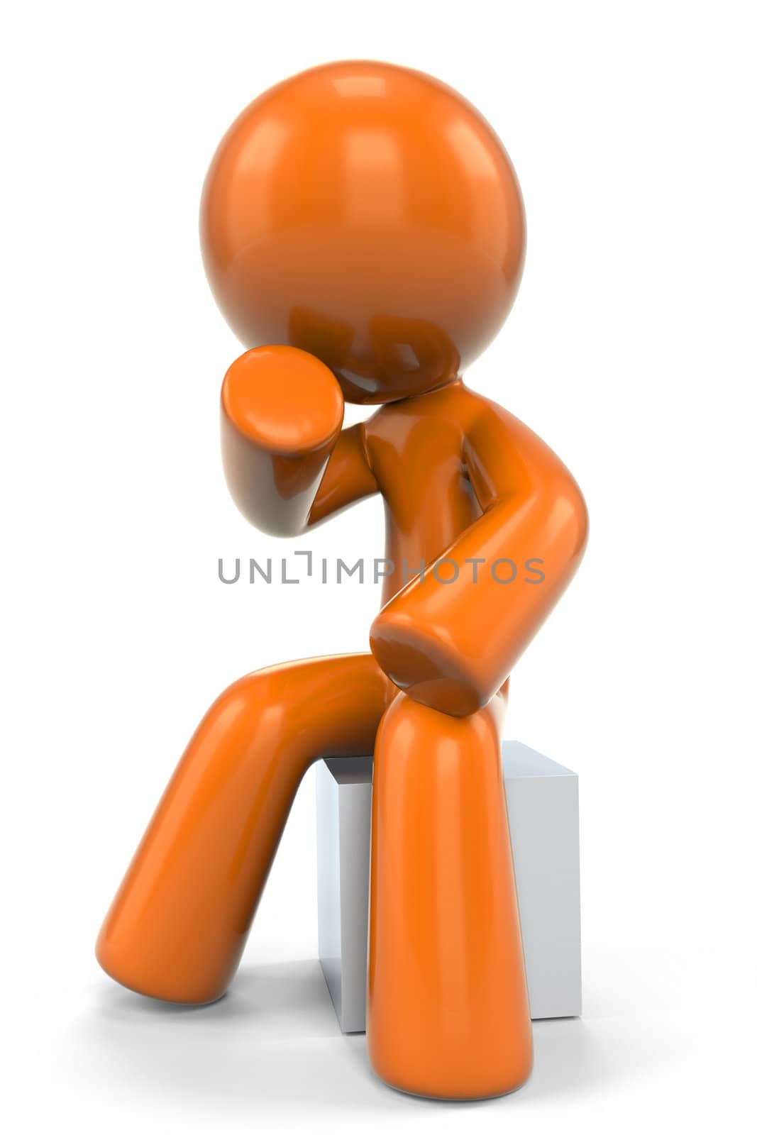 Orange Man Thinking by LeoBlanchette