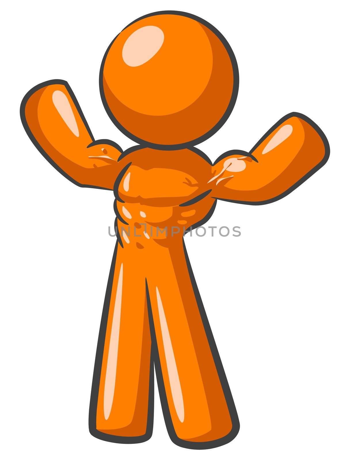 Orange Man Body Builder by LeoBlanchette