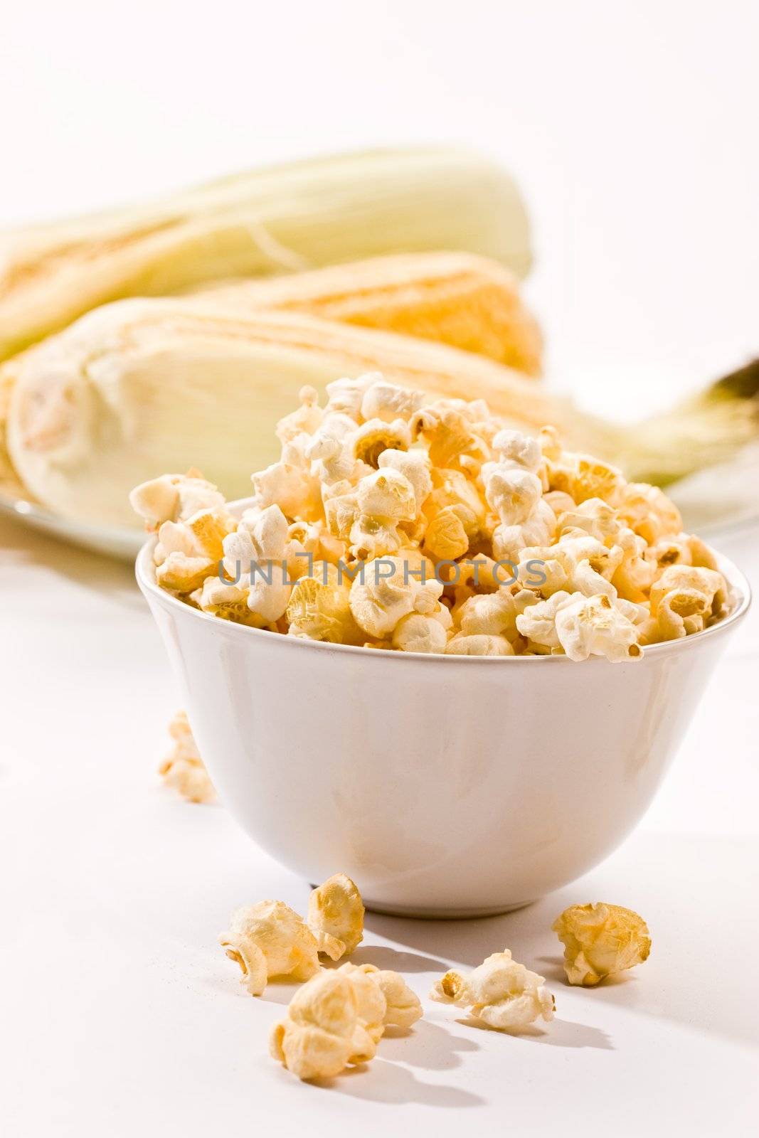 food series: macro picture of popcorn on the bowl