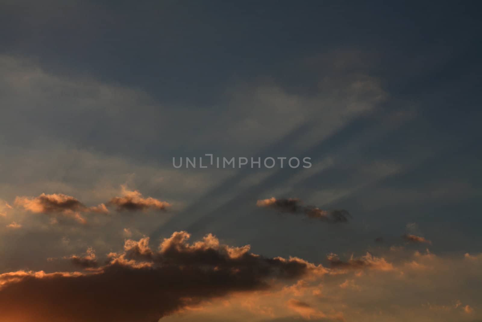 a bright and cloudy sunset or sunrise