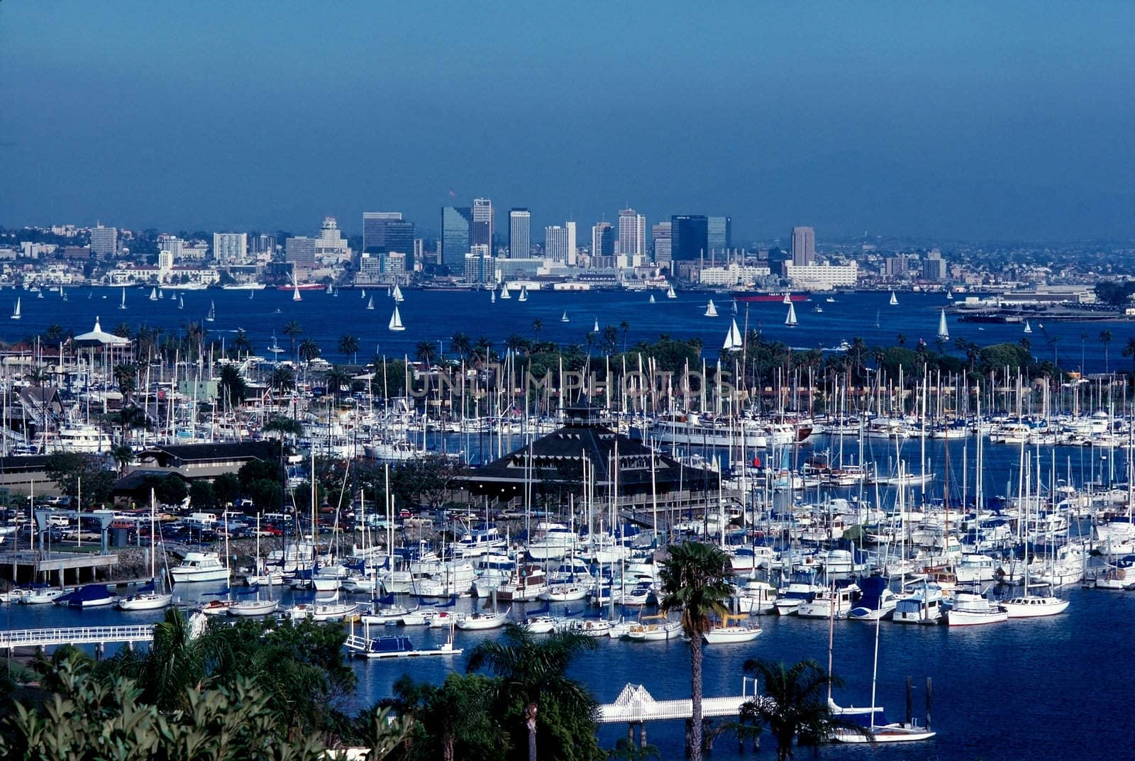 Downtown San Diego with Shelter Island and Marina