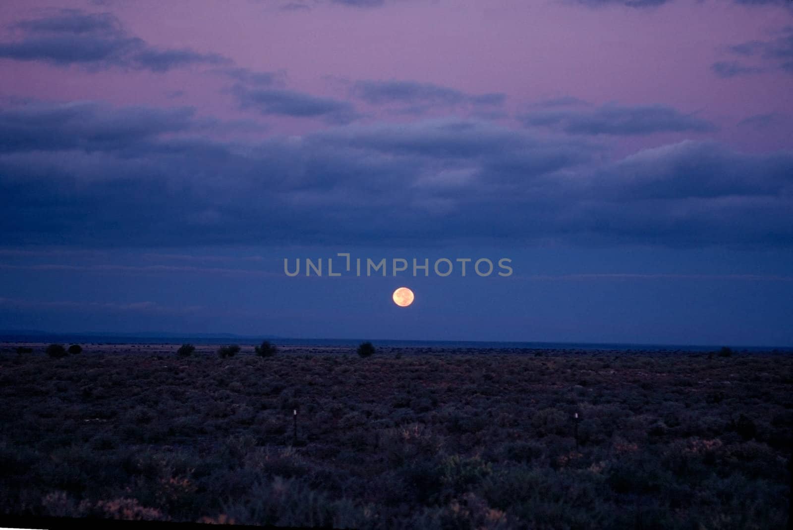 Moonrise in Arizona desert