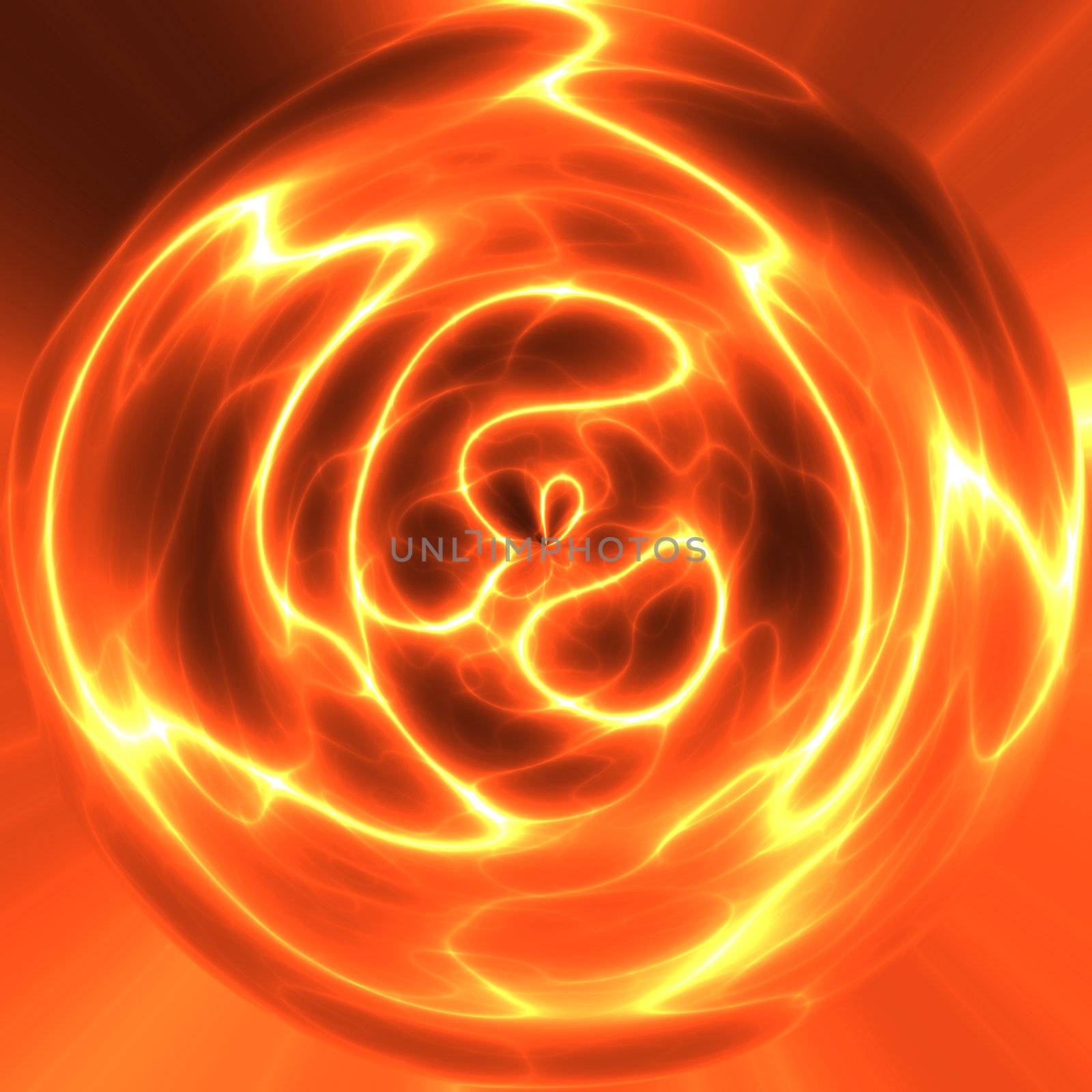  image of an orb of red arcing electricity or molten lava