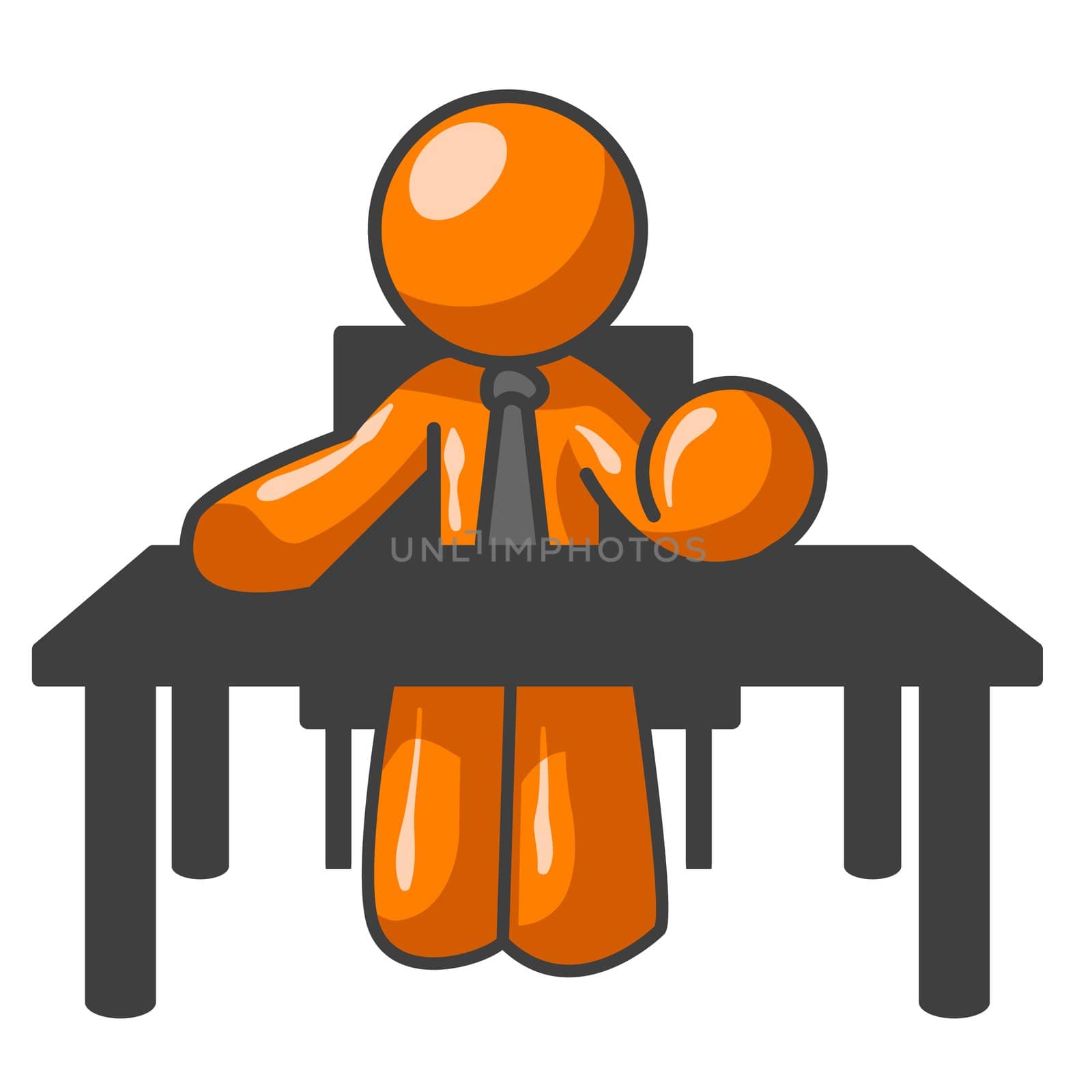 Orange Man at Table by LeoBlanchette