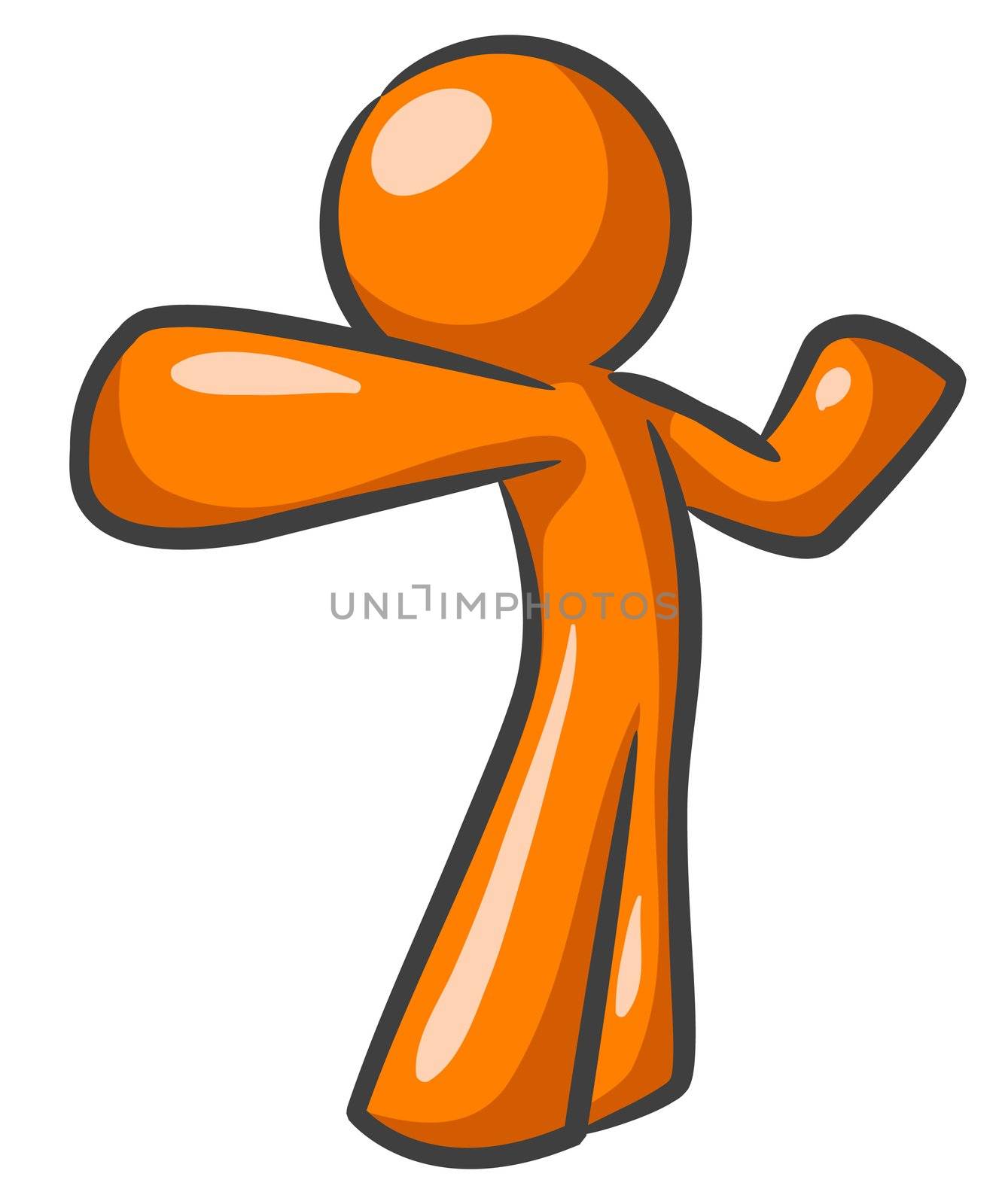 Orange Man Dynamic Punch Pose by LeoBlanchette