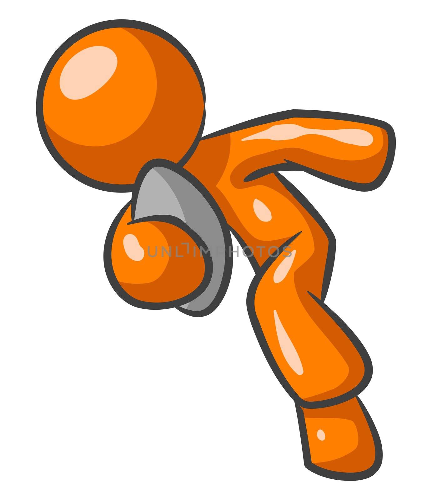 Orange Man Running with Ball by LeoBlanchette