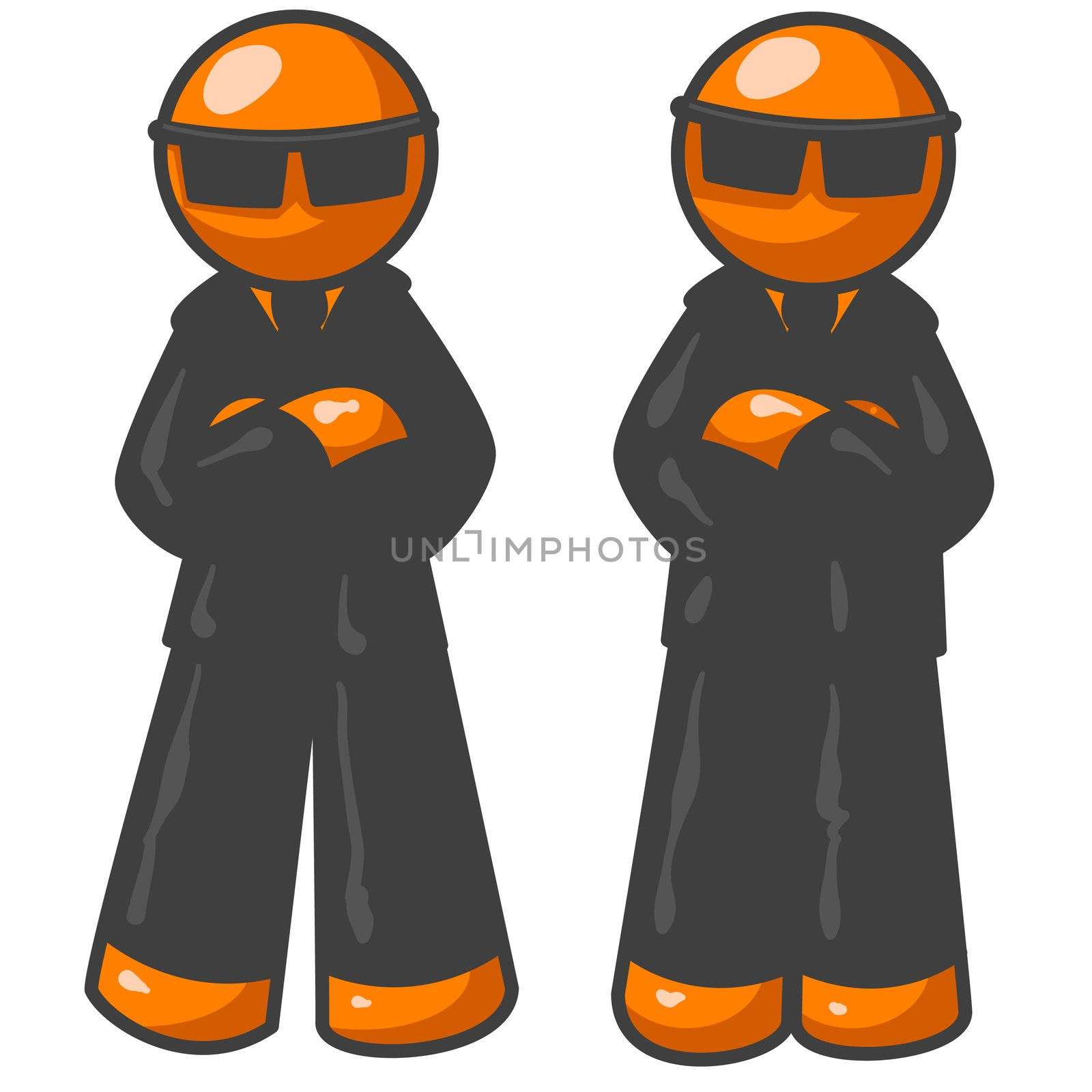 Orange Men in Suits by LeoBlanchette