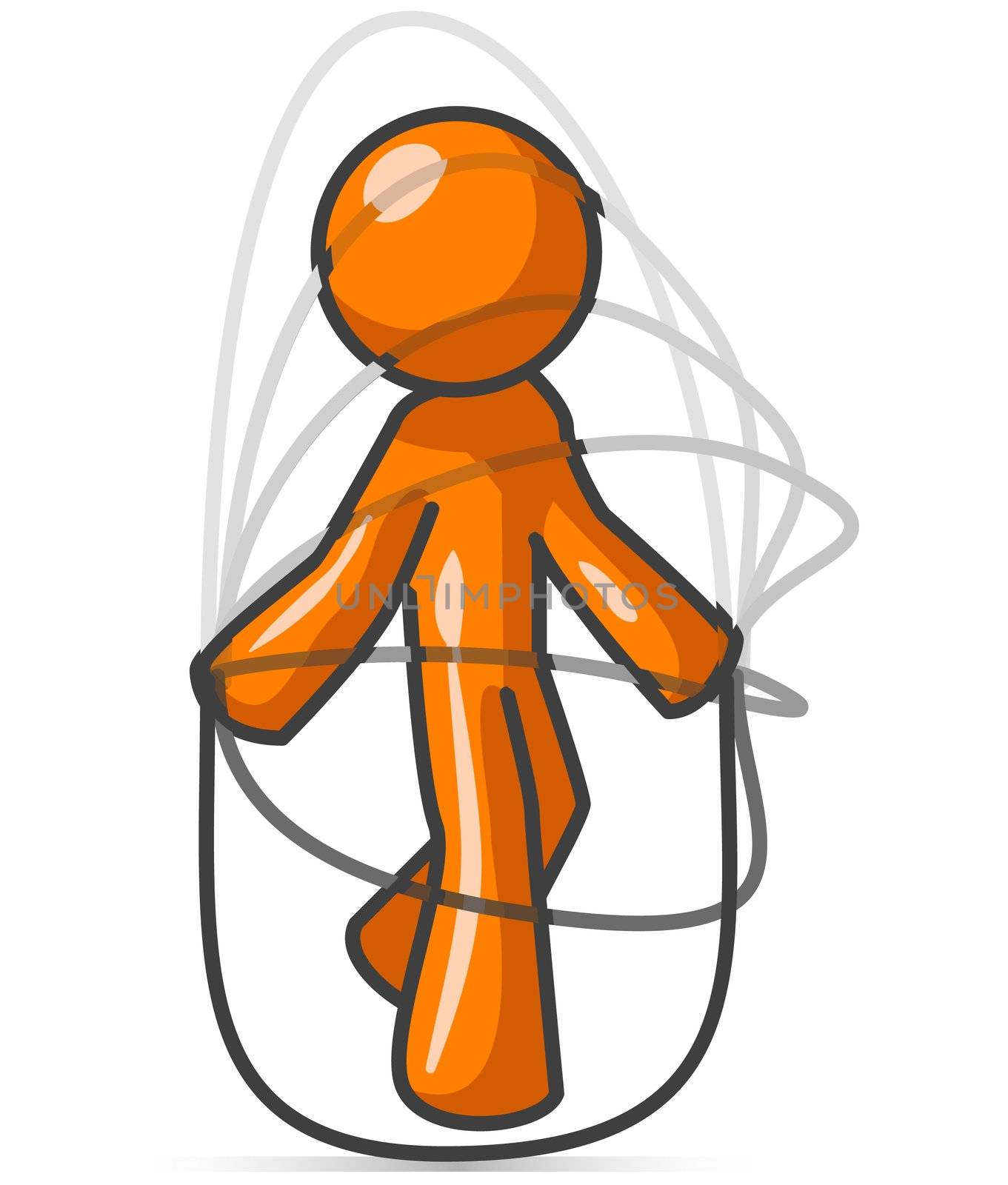 Orange Man Jumping Rope by LeoBlanchette