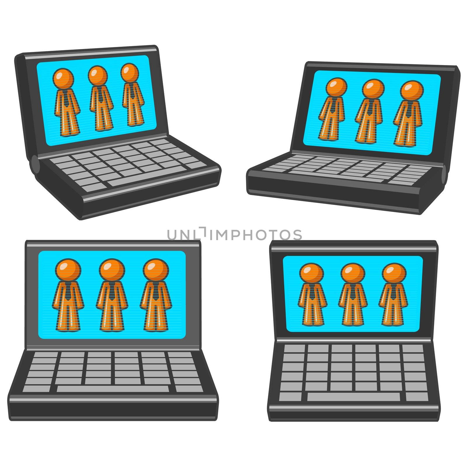 Orange Man Laptop Computer Angles by LeoBlanchette