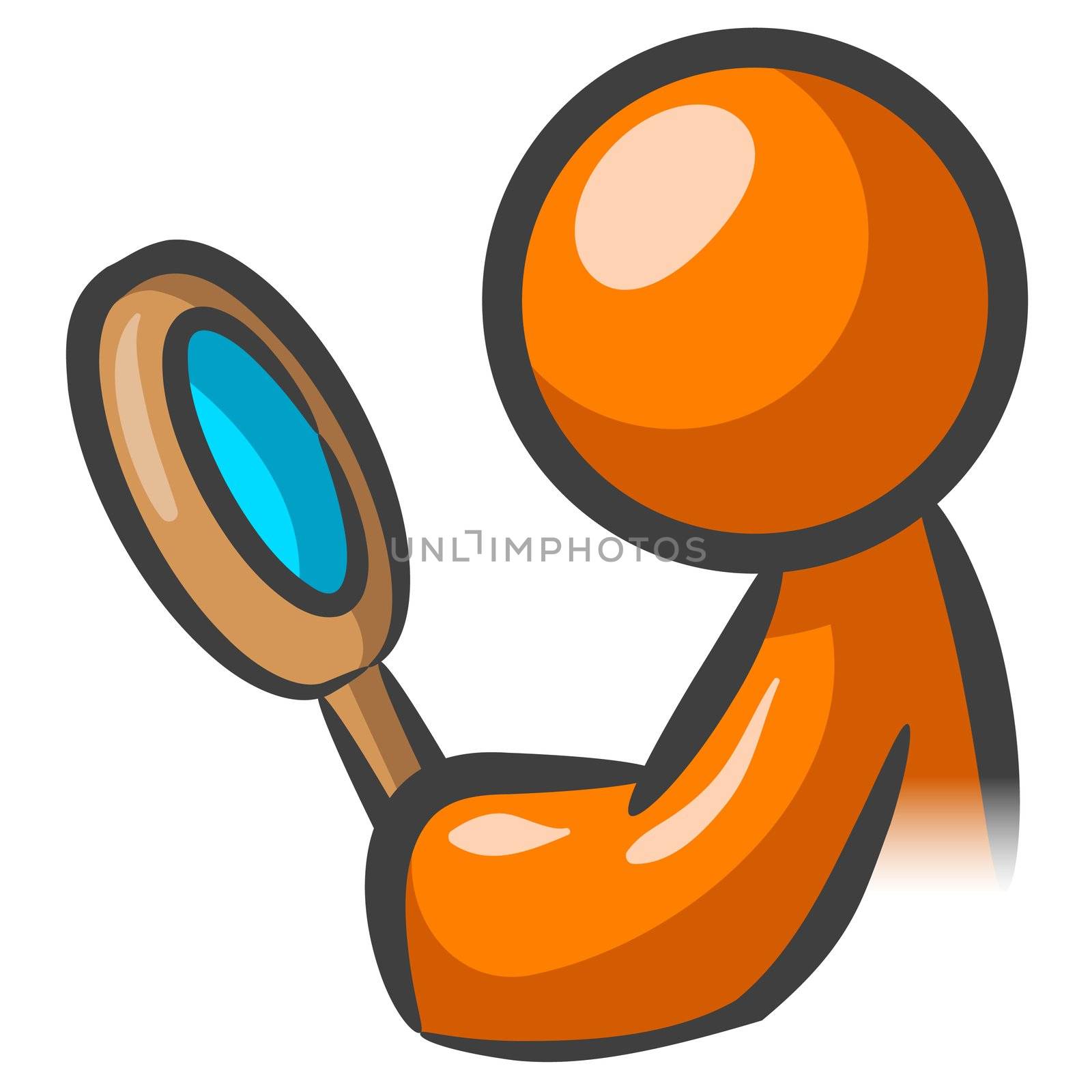 Orange Man Magnifying Glass by LeoBlanchette