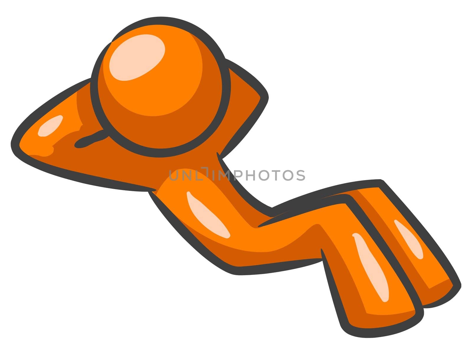 Orange Man Doing Sit Ups by LeoBlanchette