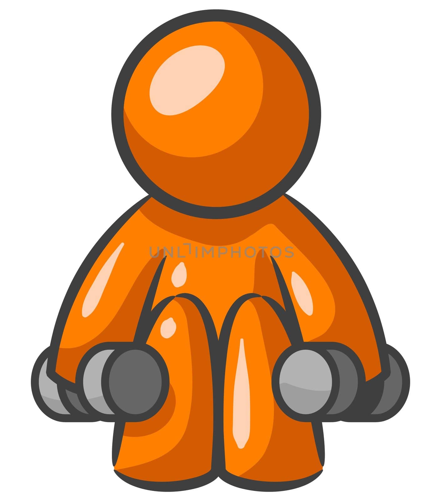 Orange Man Small Weights by LeoBlanchette