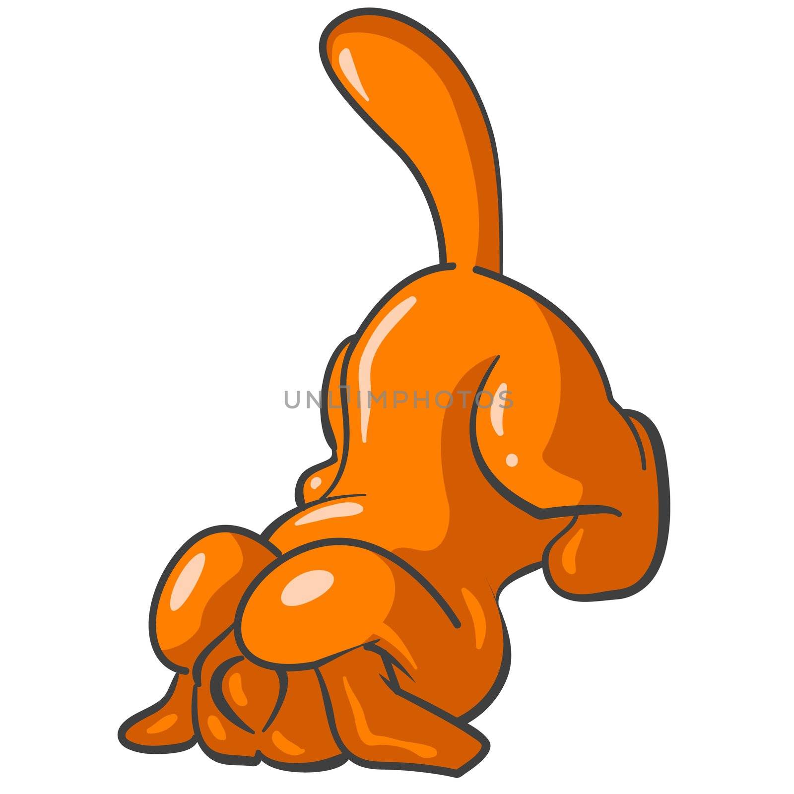 Orange Tick Hound Hiding Eyes by LeoBlanchette