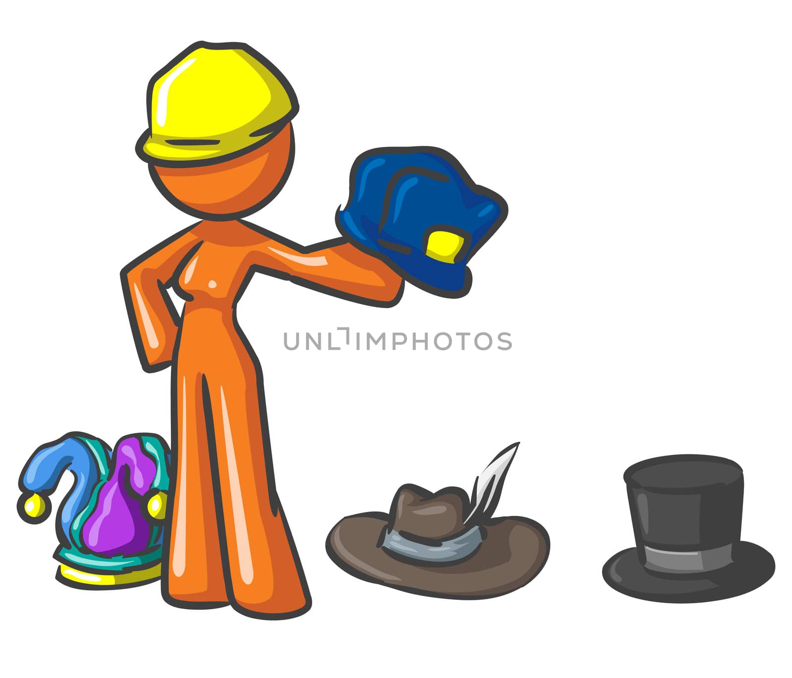 Design Mascot Holding Hats by LeoBlanchette