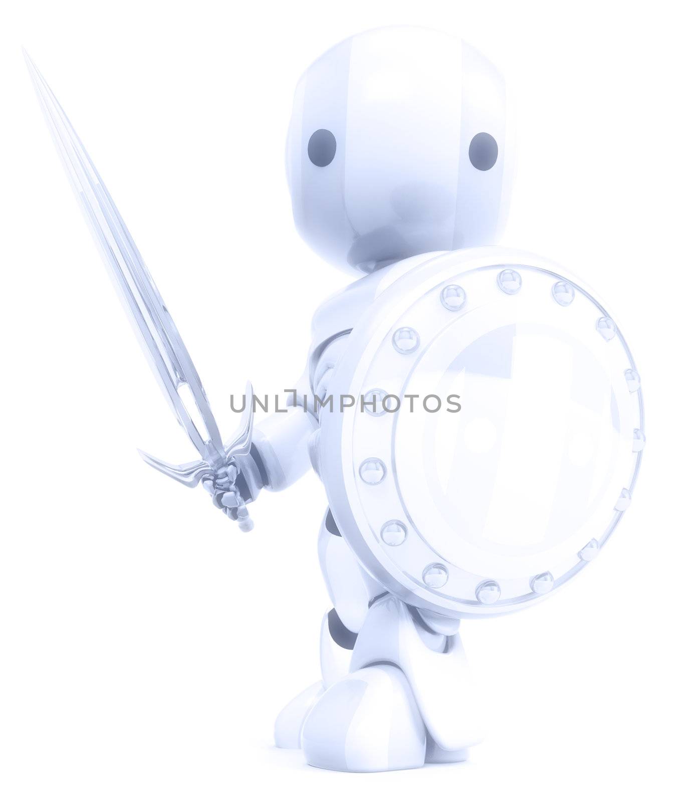 Robot White Knight Warrior by LeoBlanchette