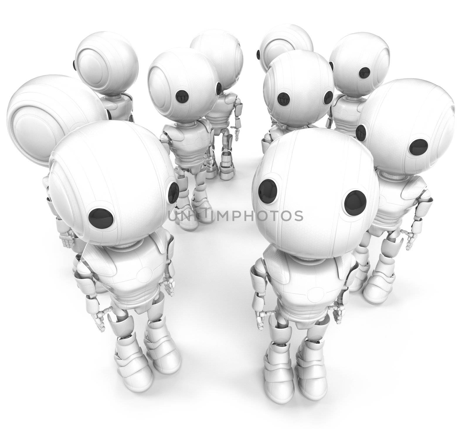 White Robot Group by LeoBlanchette