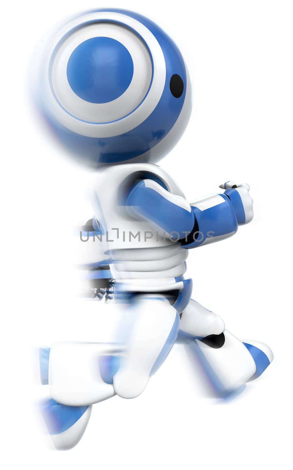 Blue Robot Running Fast Motion Blur by LeoBlanchette