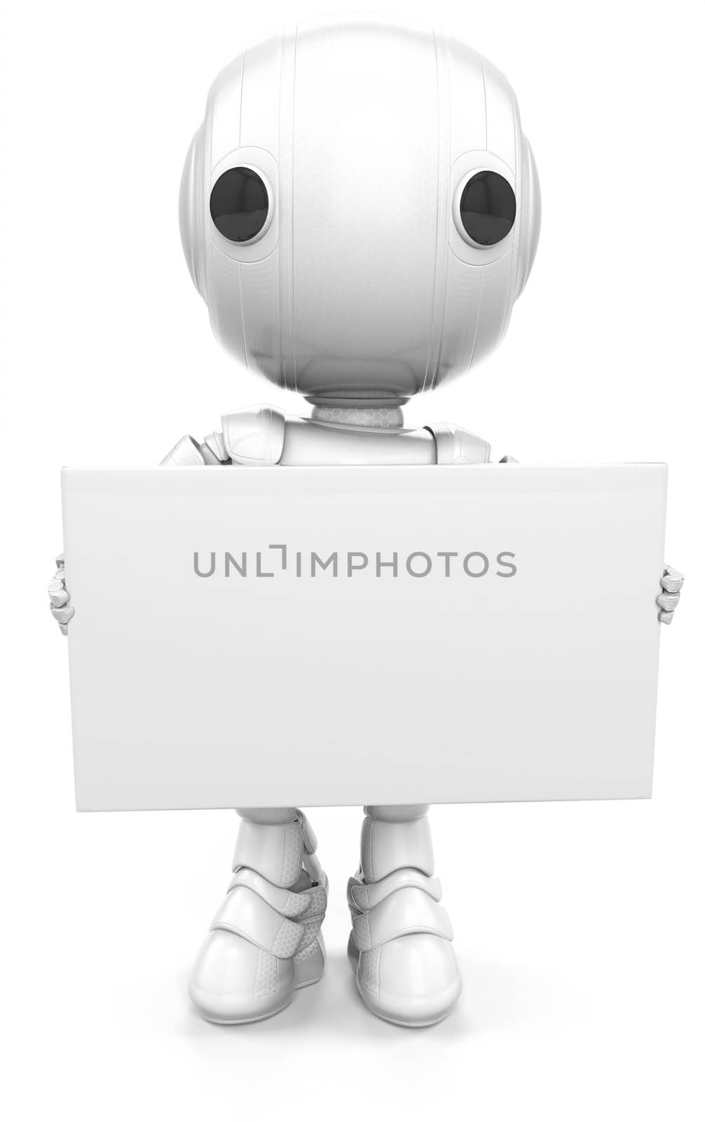 Robot Holding Sign or Business Card by LeoBlanchette