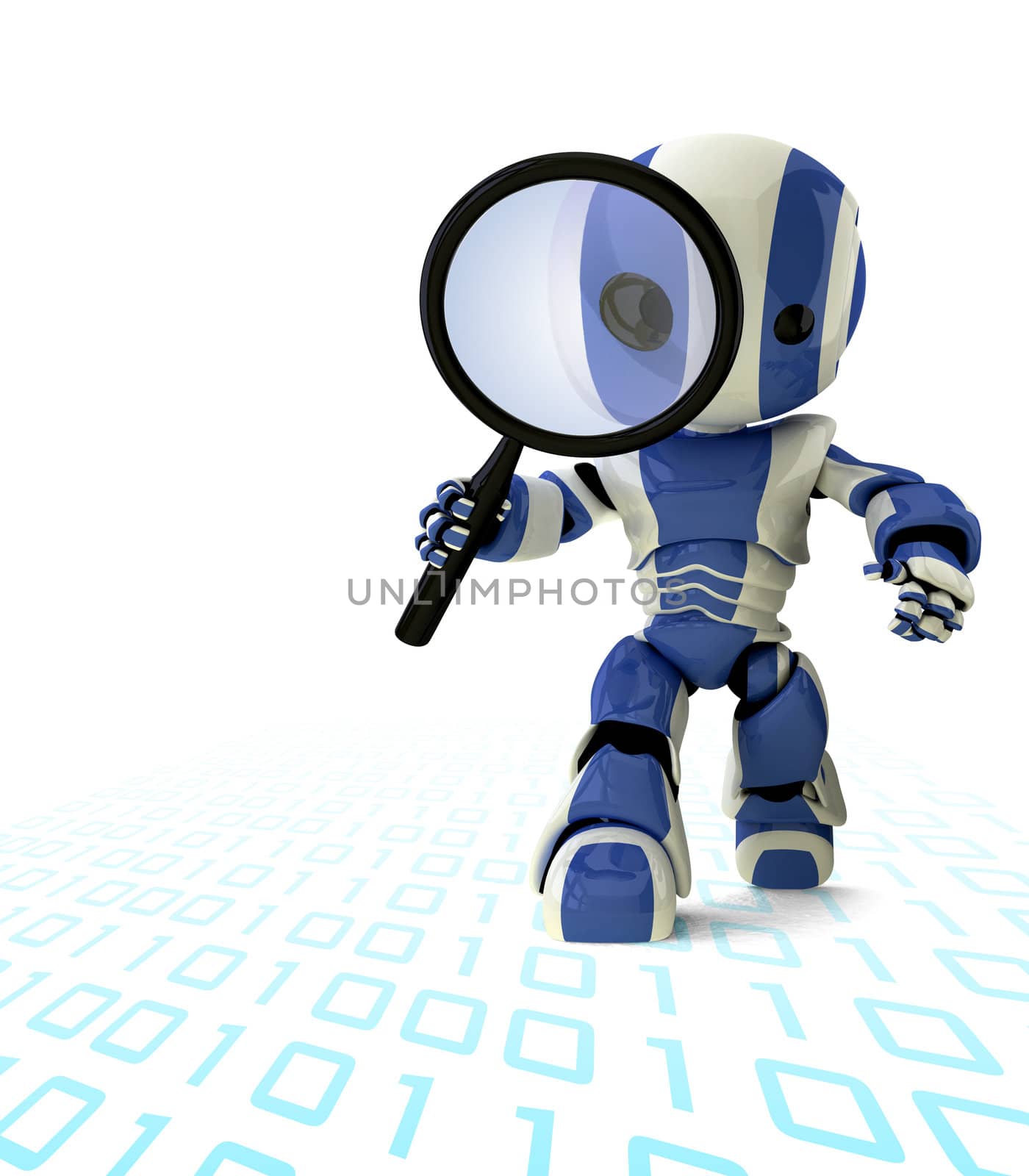Glossy Robot with Magnifying Glass by LeoBlanchette