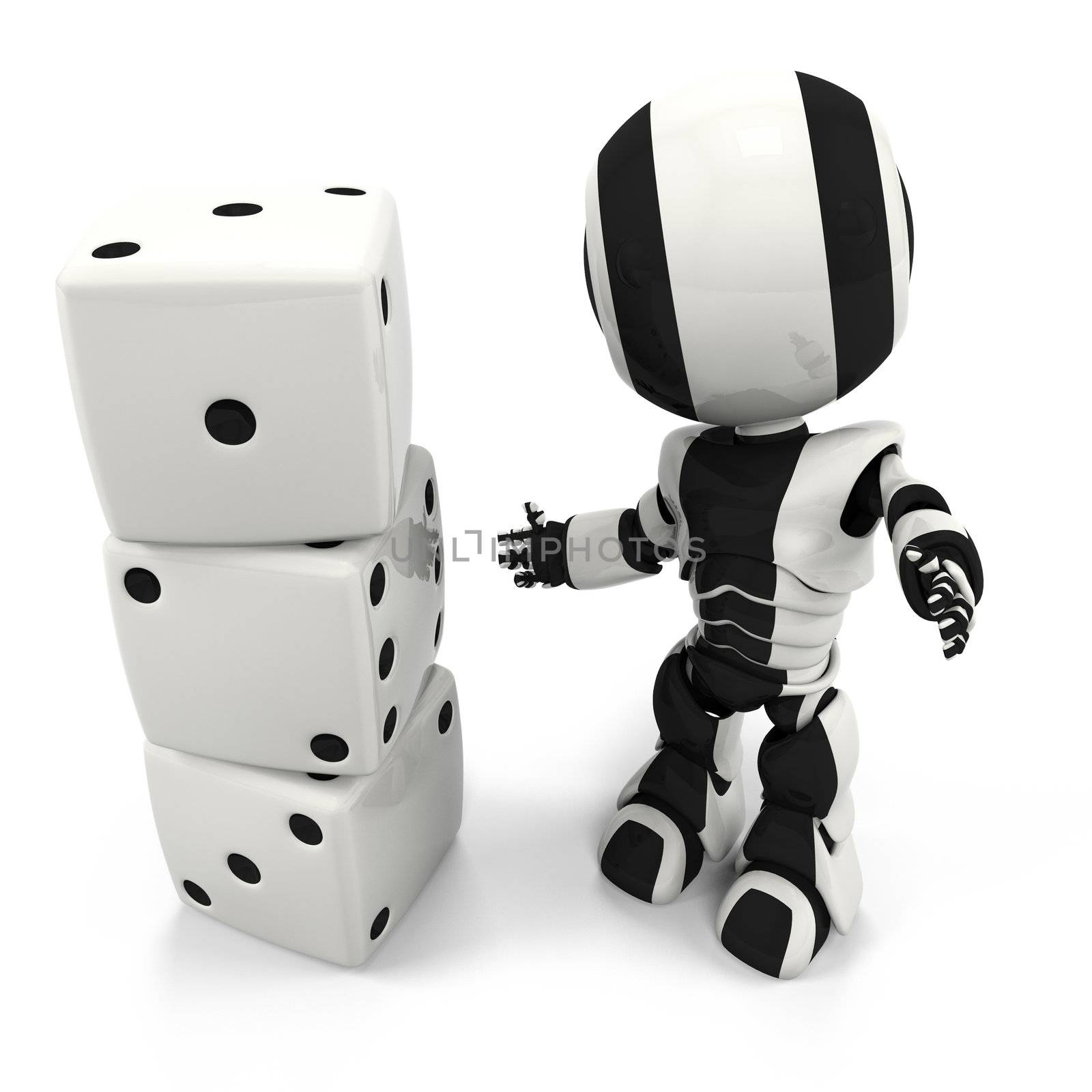 Robot with Dice, Easy as One, Two, Three by LeoBlanchette