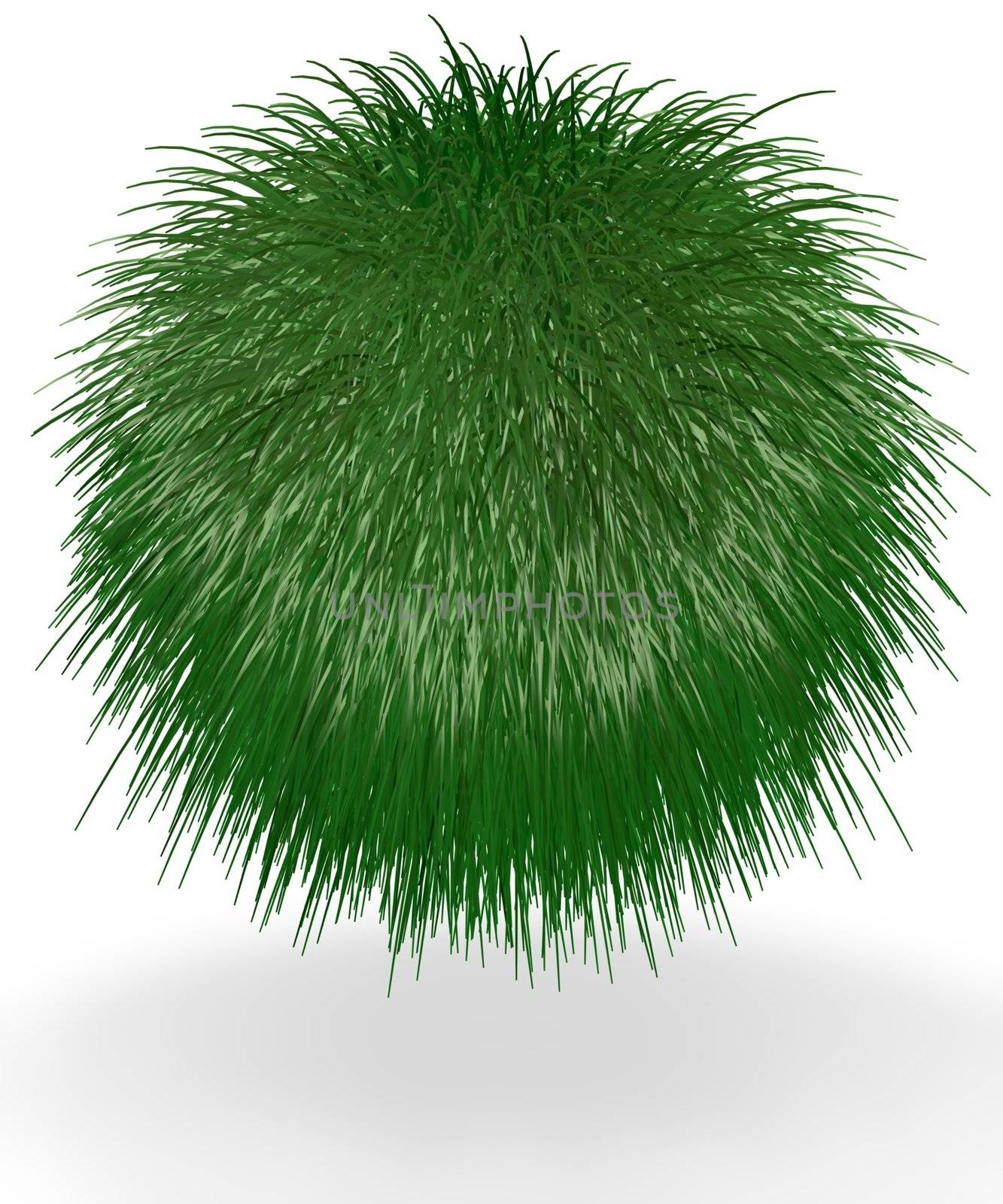 A ball of long grass suspended in the air. Good concept for most green and earth preservation concepts. 