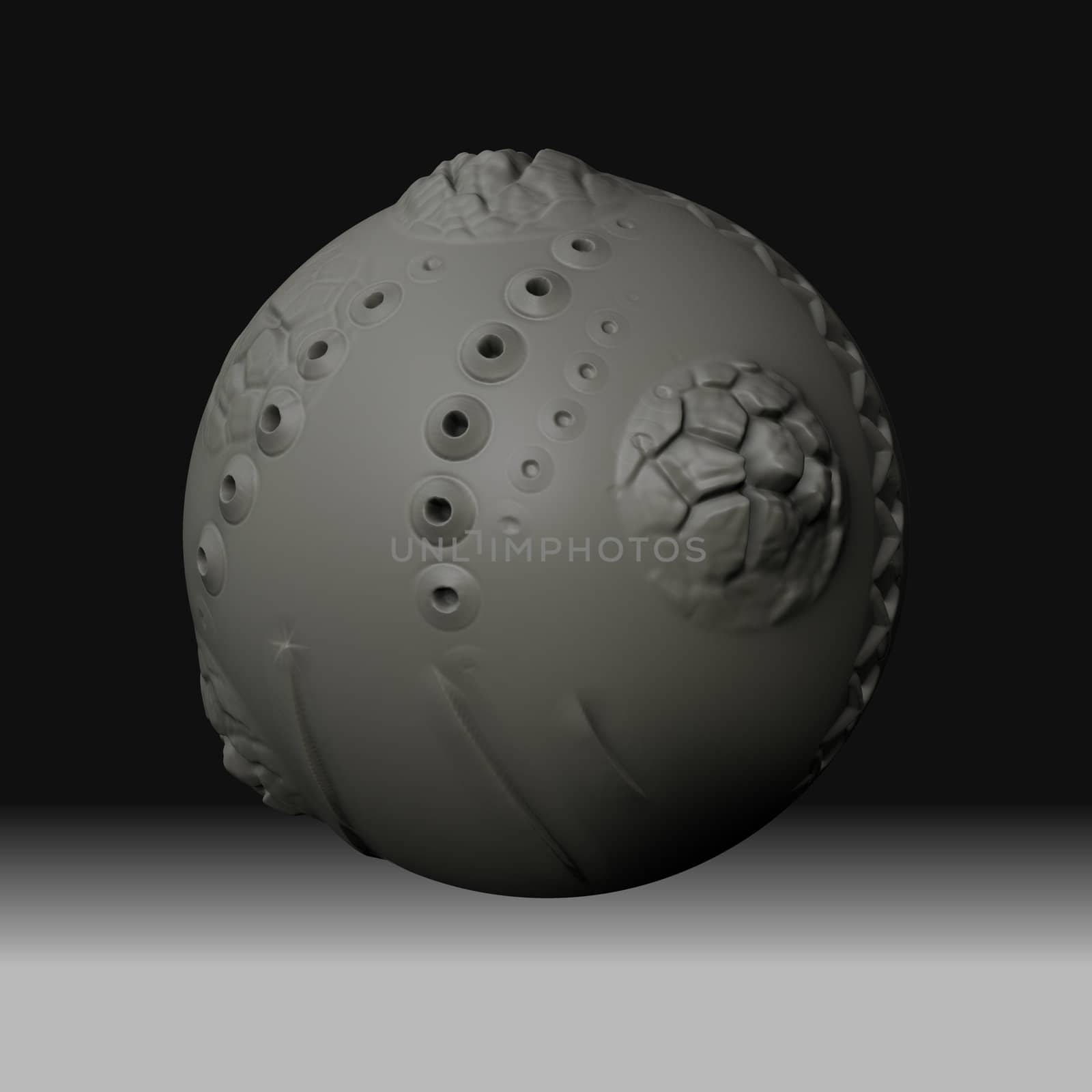 Abstract Clay Ball In Black Space by LeoBlanchette