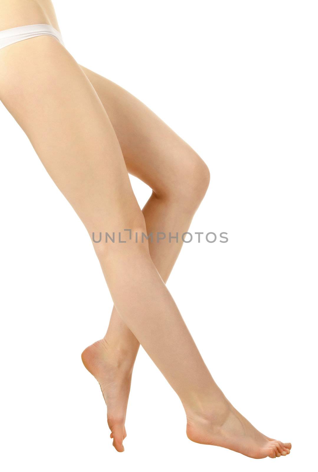 Woman legs on white background by Nobilior