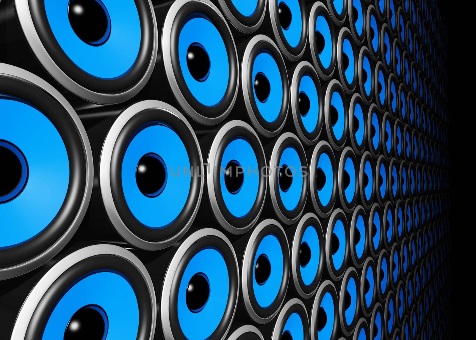 blue speakers wall by daboost