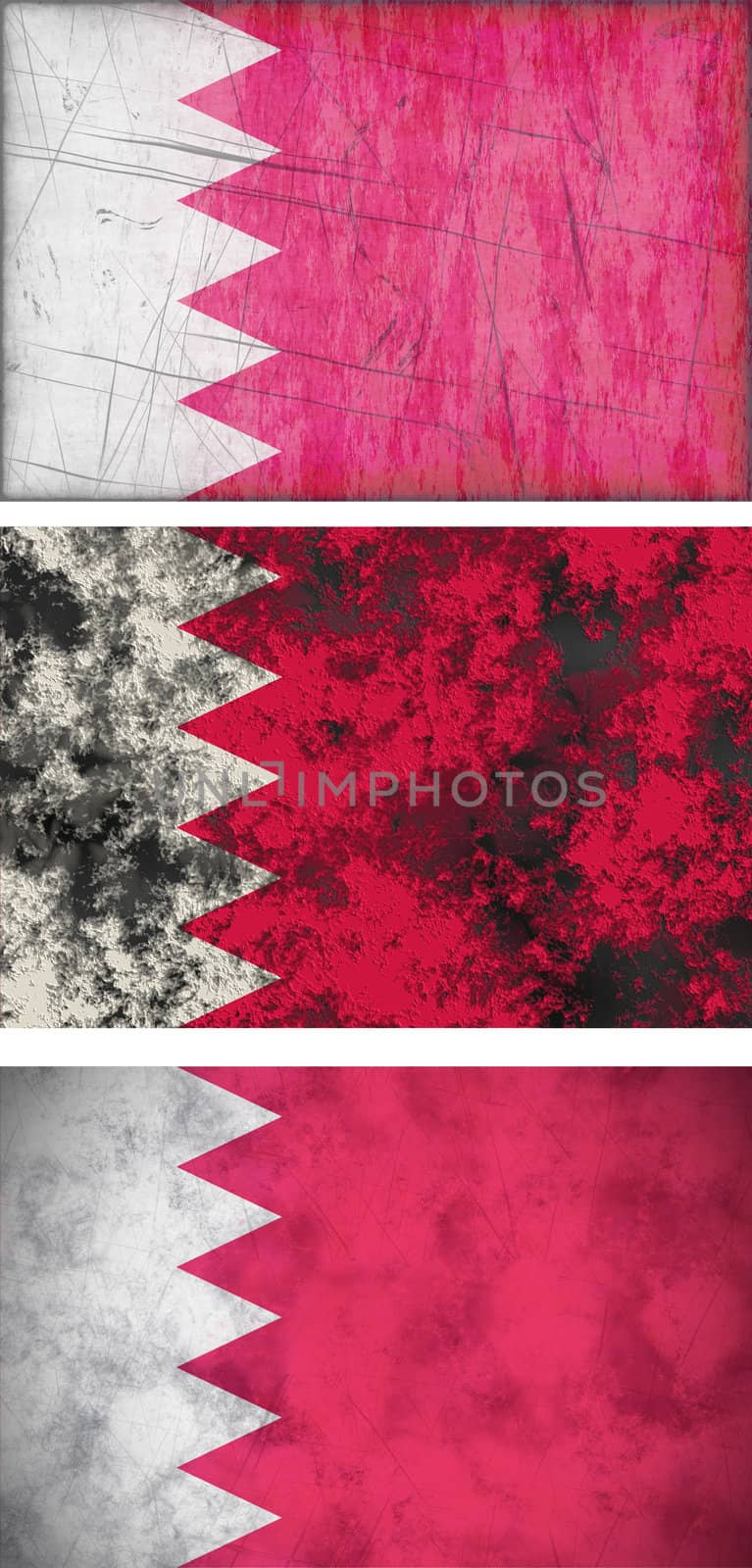 Great Image three grunge flags of Bahrain