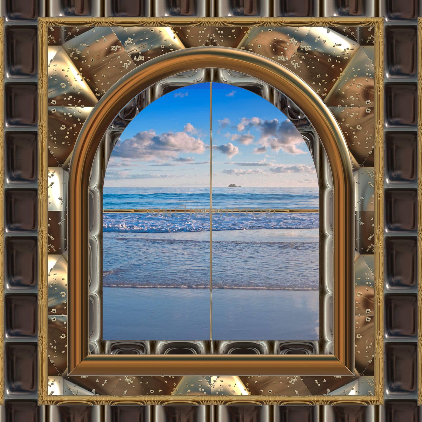 beach through the window by clearviewstock