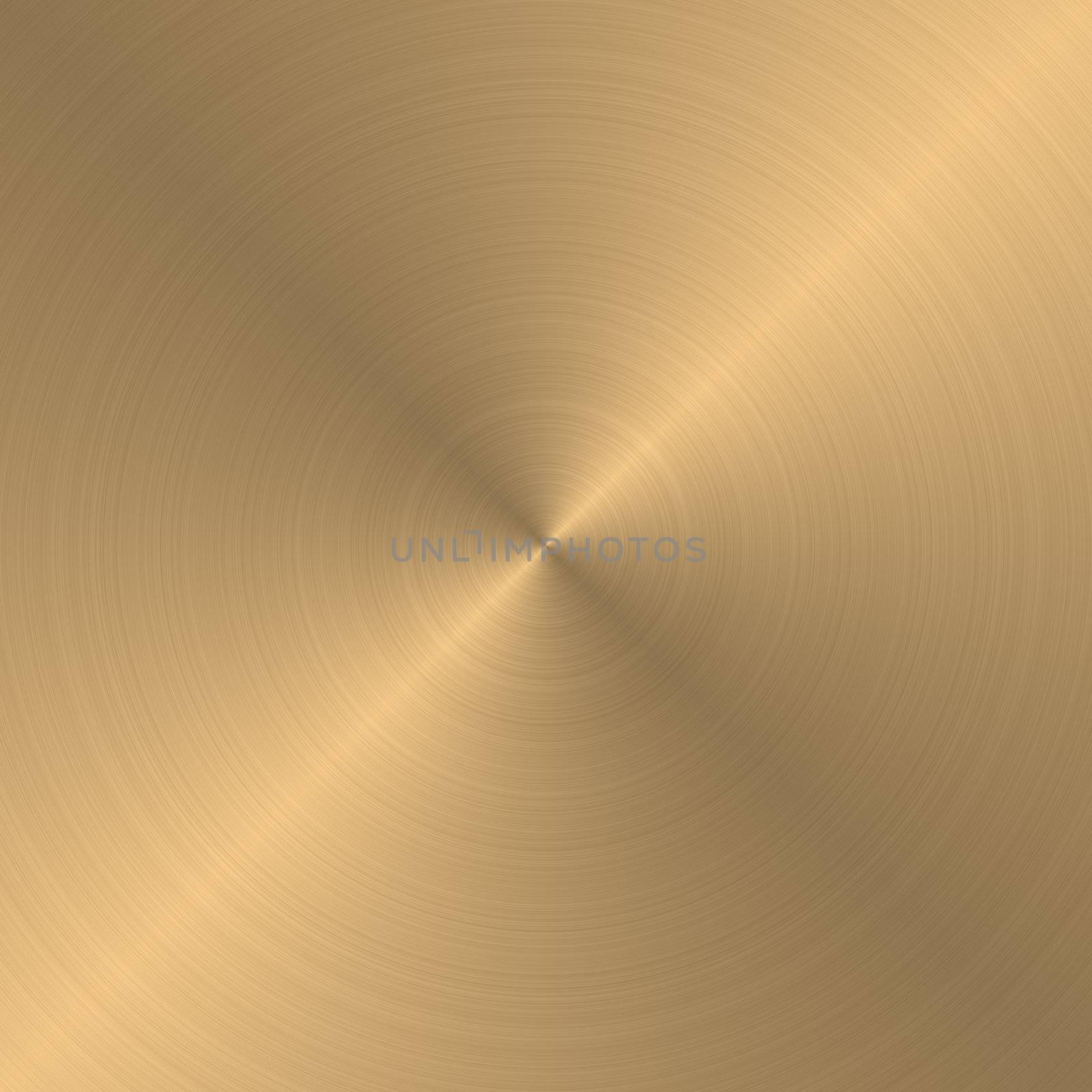 large sheet of circular brushed gold metal 