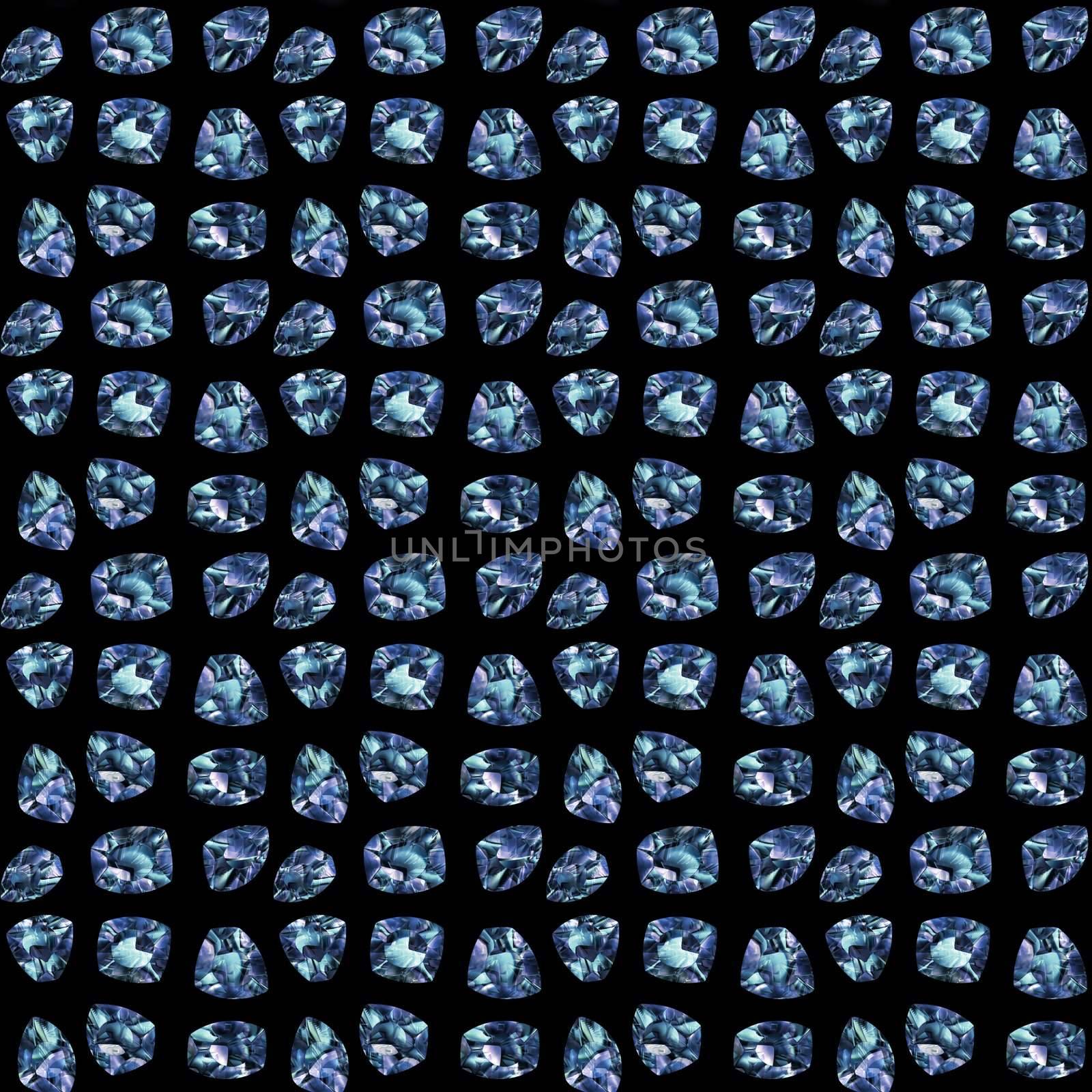 large image of a hoard of sapphire gemstones on a black background