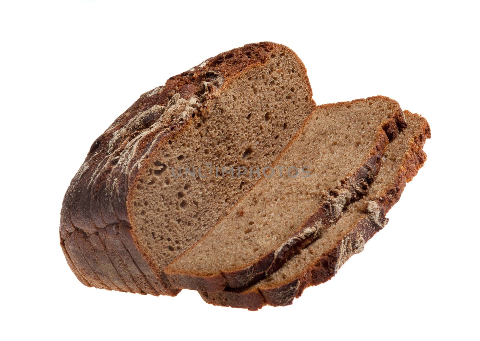 bread loaf, photo on the white background 
