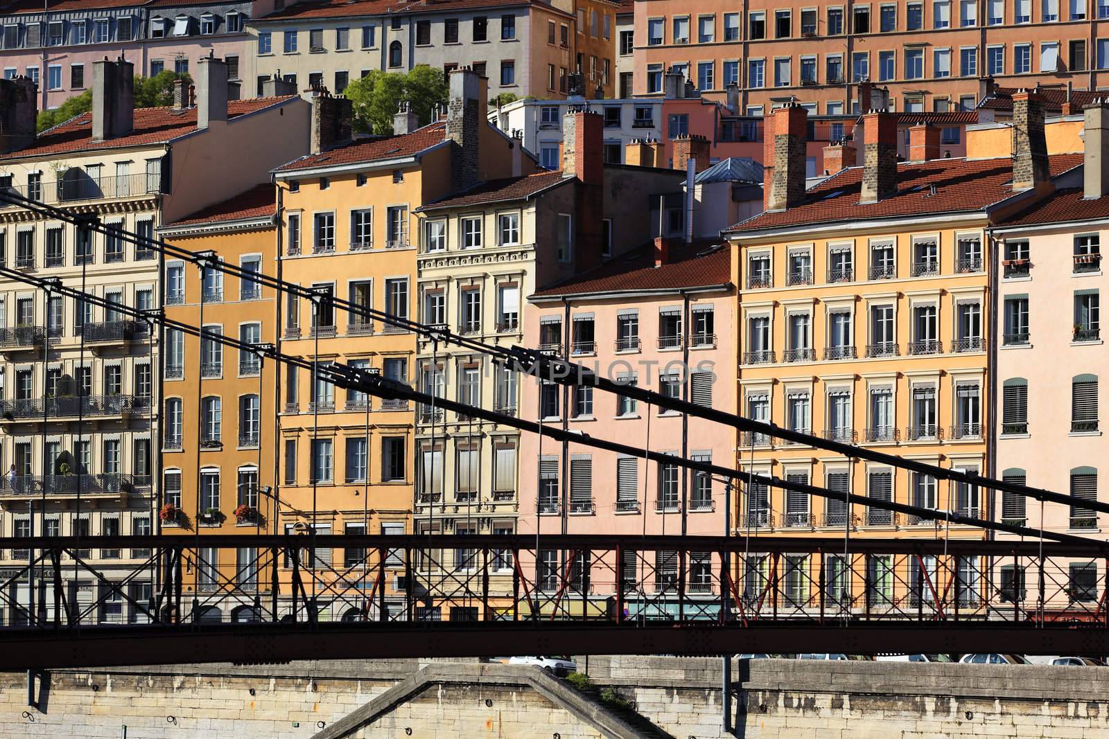 Lyon city and footbridge by vwalakte