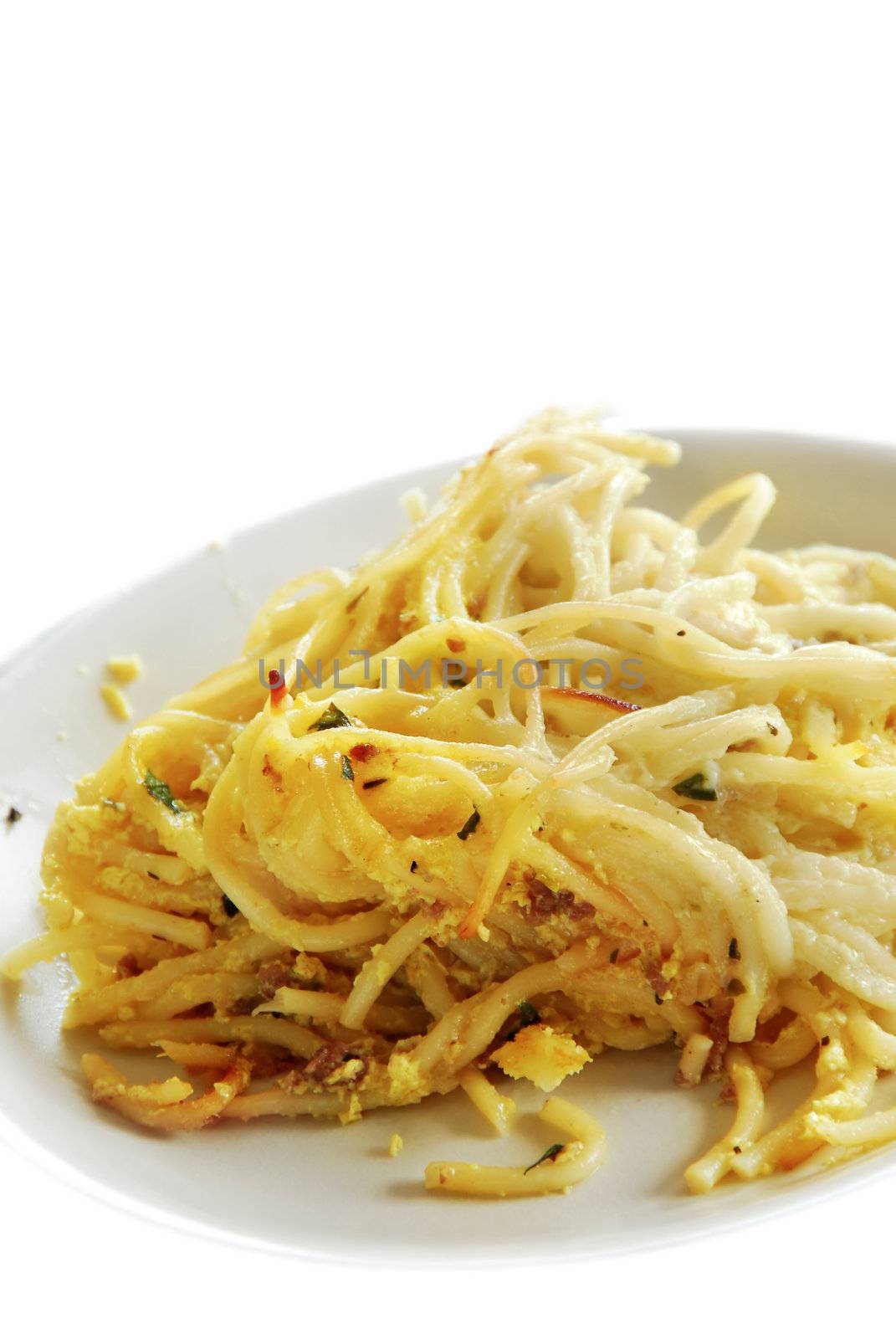 Appetizing pasta on plate by simply