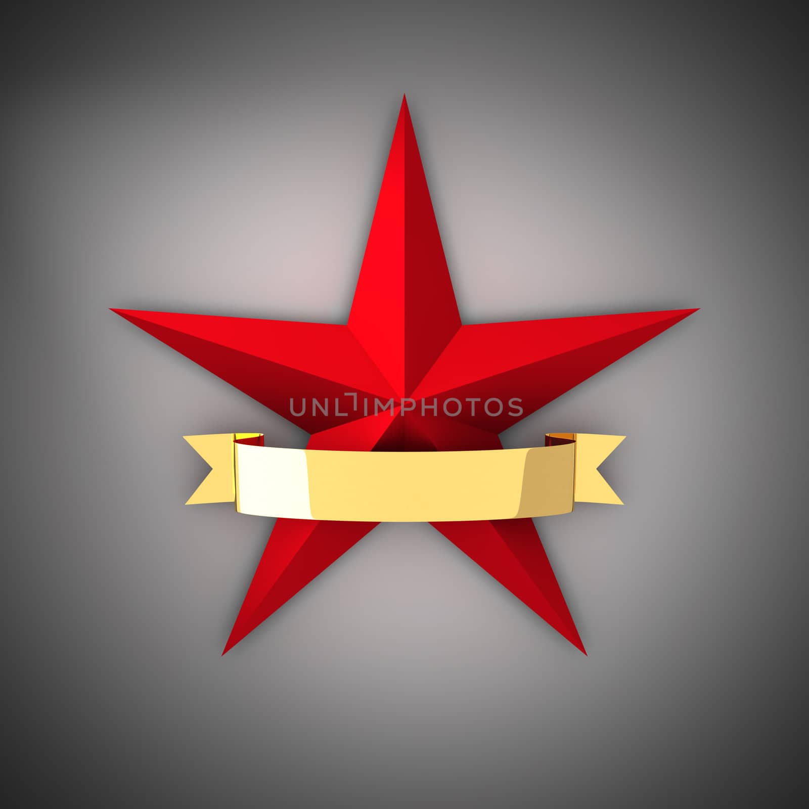 The big red star and gold ribbon