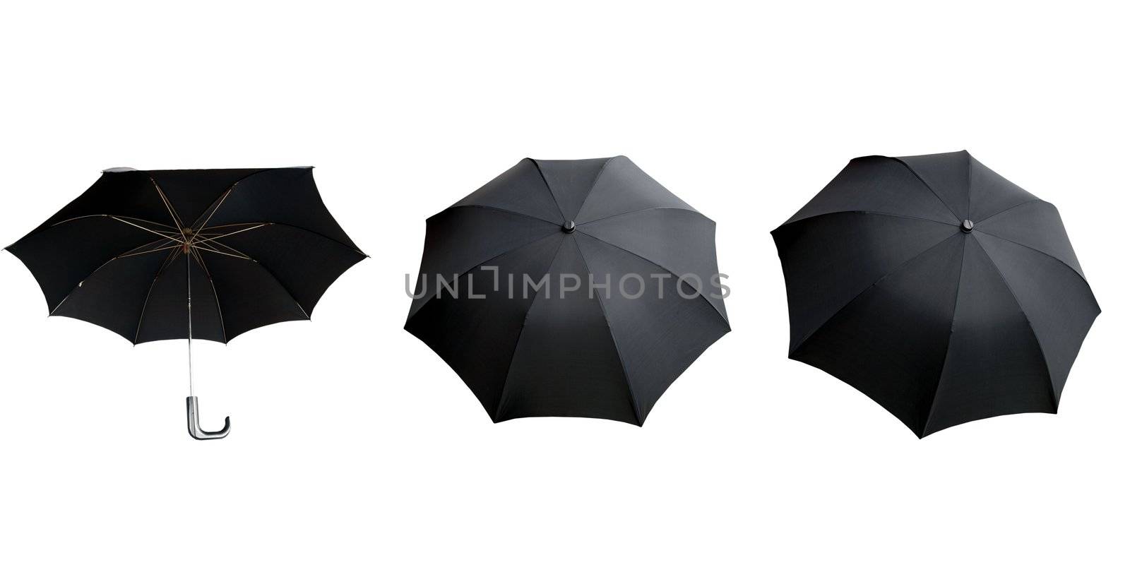 Black umbrella isolated over a white background