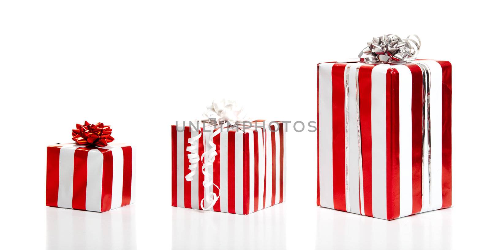 Christmas gifts isolated on a white background