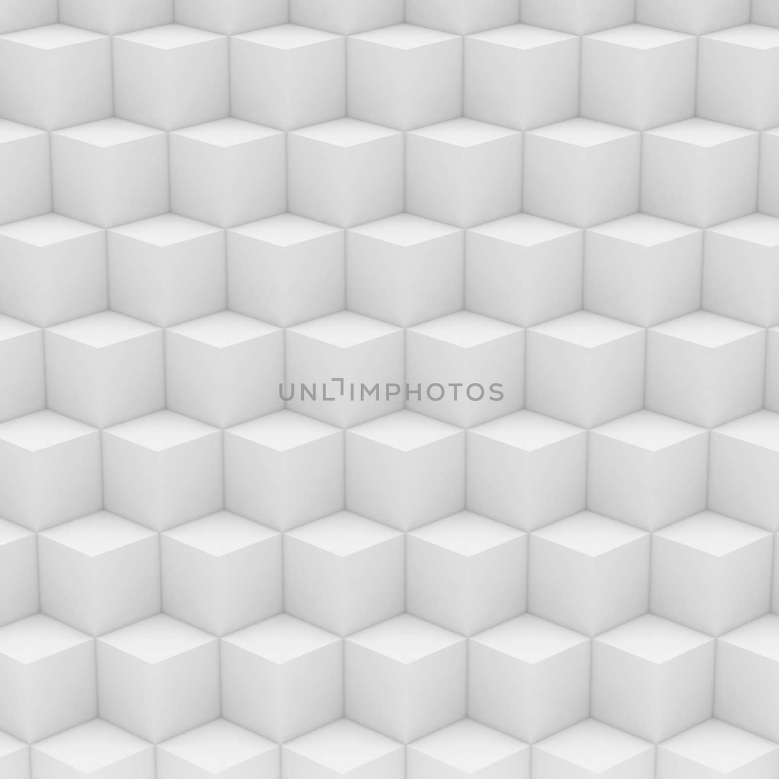 Geometric abstract background made of  white cubes 