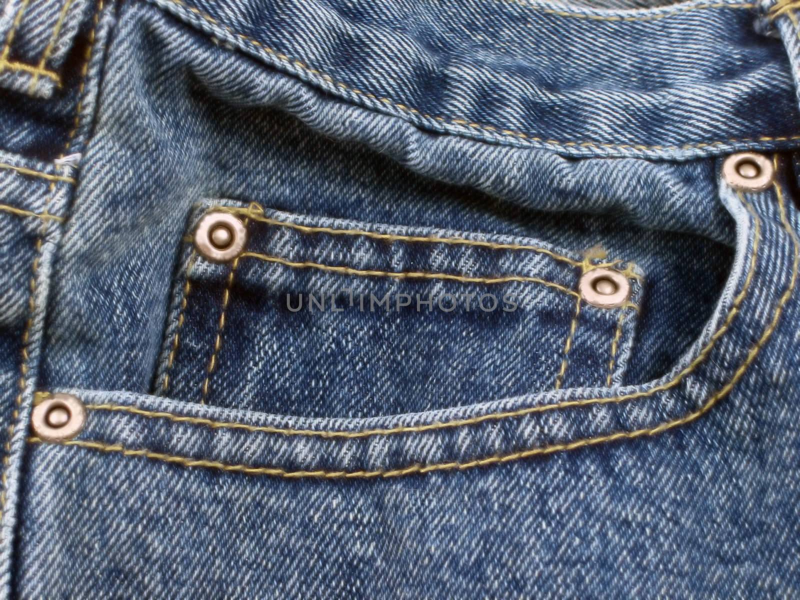 Details of blue jeans