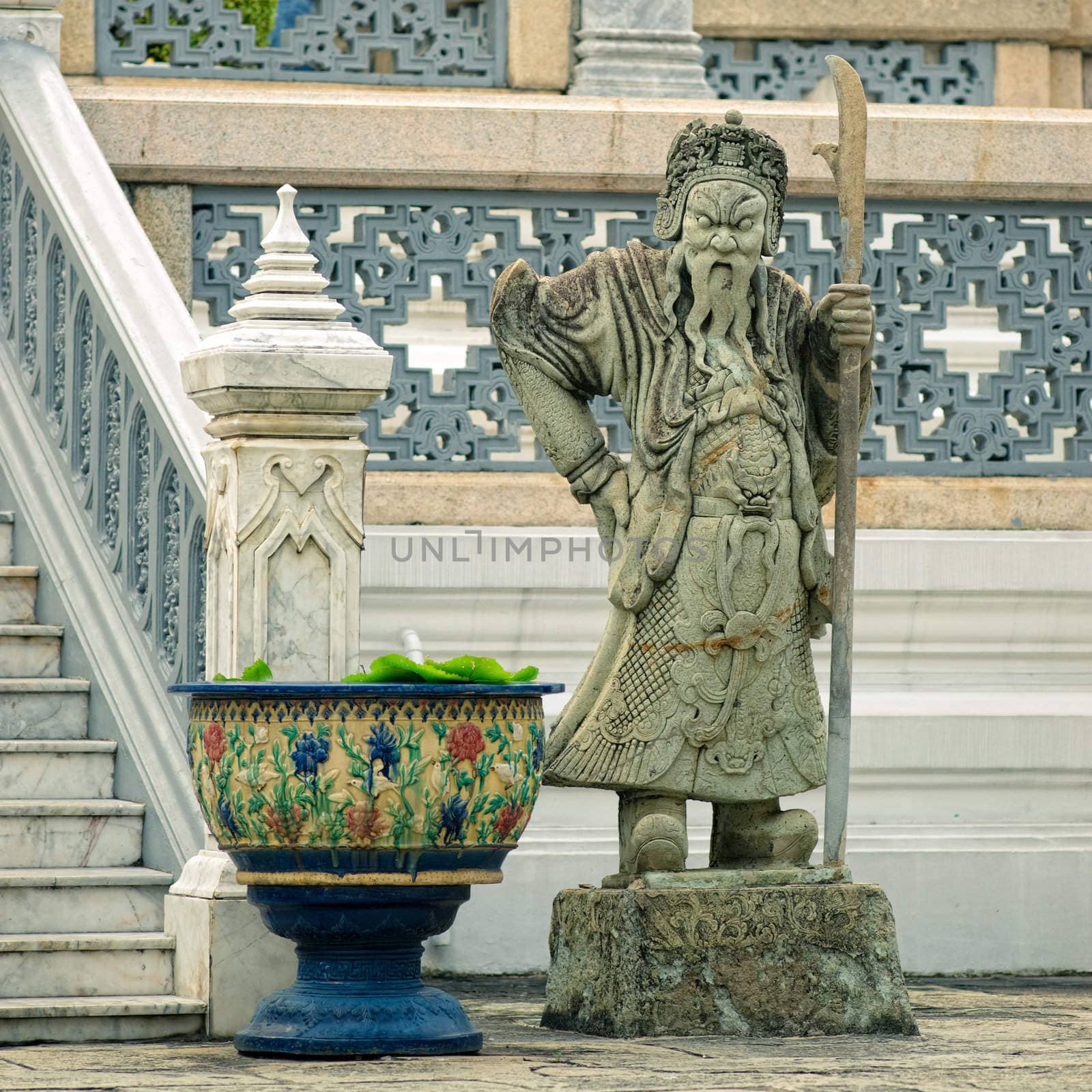 Sculpture of mythological guardian in Grand Palace, Bangkok, Thailand