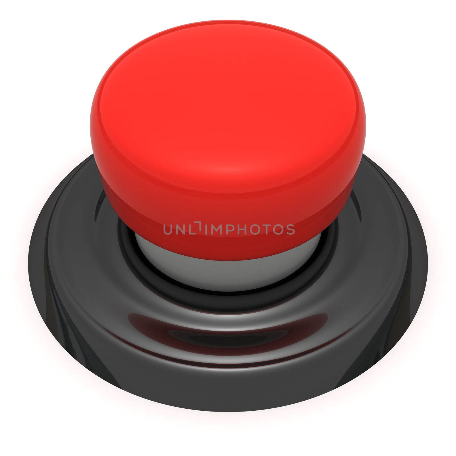 Red push button isolated on the white background
