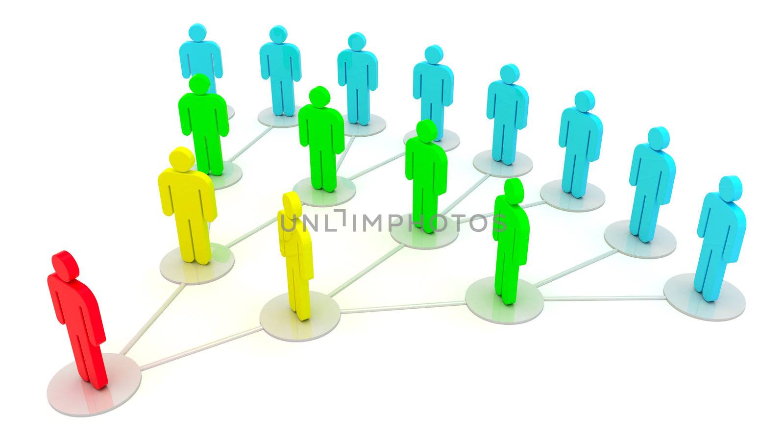 Group of people in a social network isolated on the white background