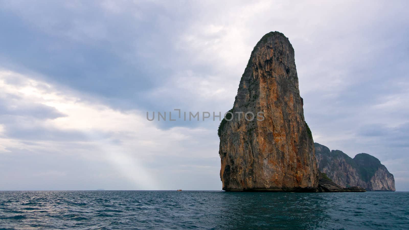 Cliff island in the sea, Thailand, Asia