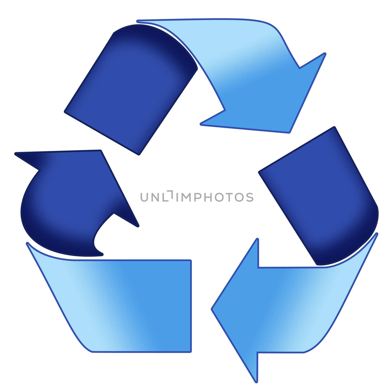 A Colourful Blue 3d Recycle Symbol Illustration