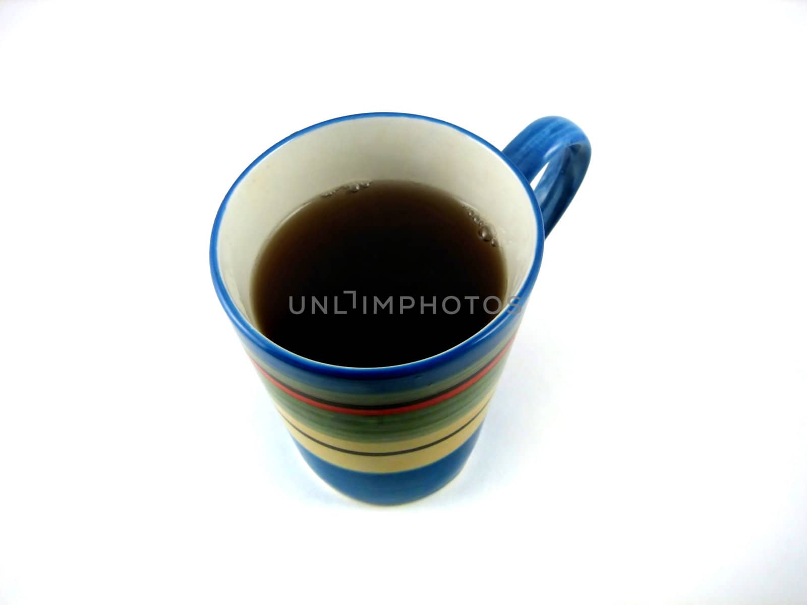 Pictures of a cup of coffee ready to be served in the morning